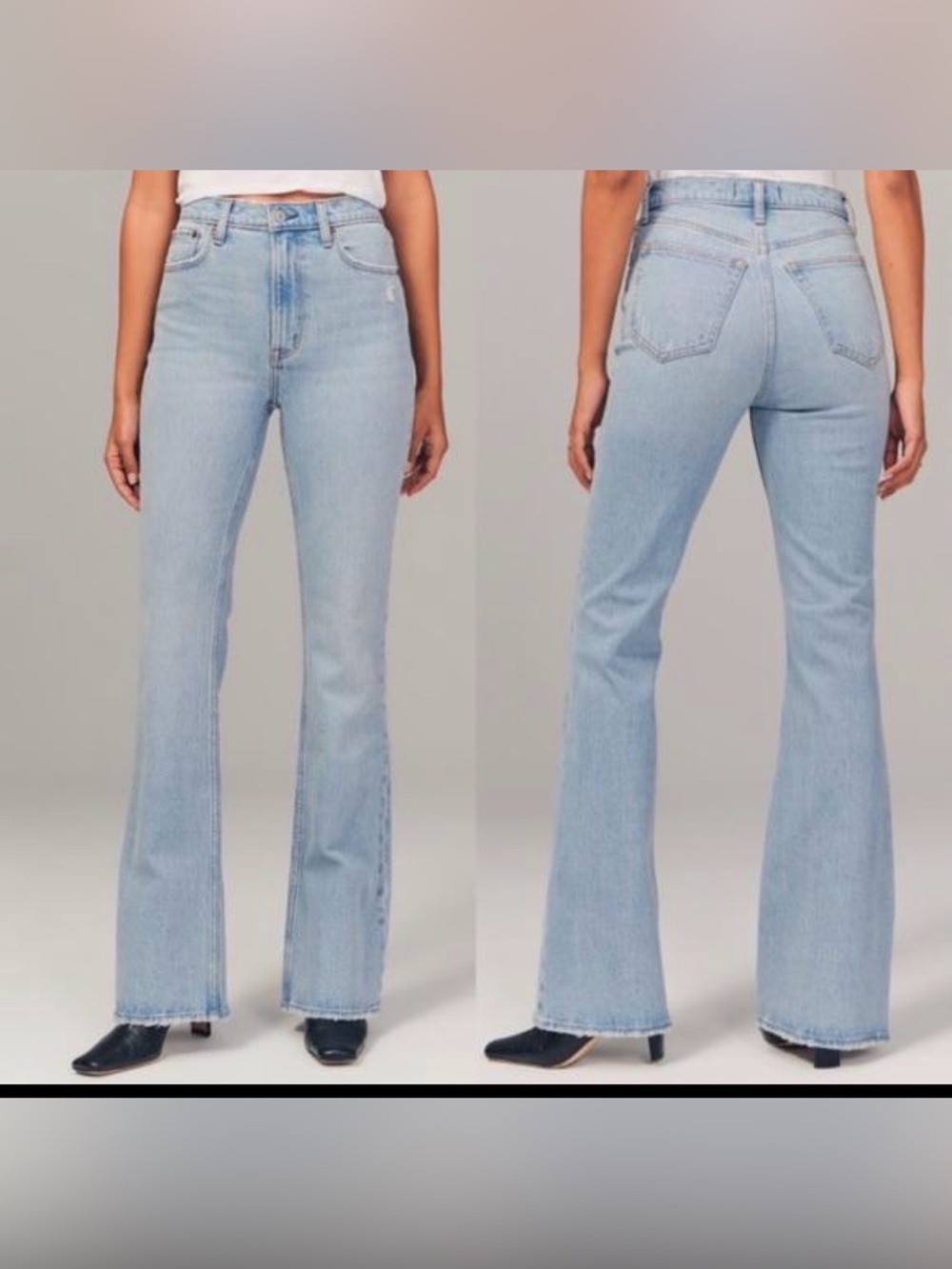 Abercrombie & Fitch Vintage Flare High Rise Jeans Light Wash 32 14S
